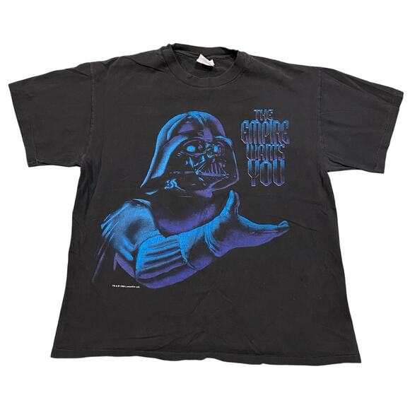 Vintage 1996 Star Wars Darth Vader The Empire Wants You Movie Promo Tee Large - Picture 1 of 7